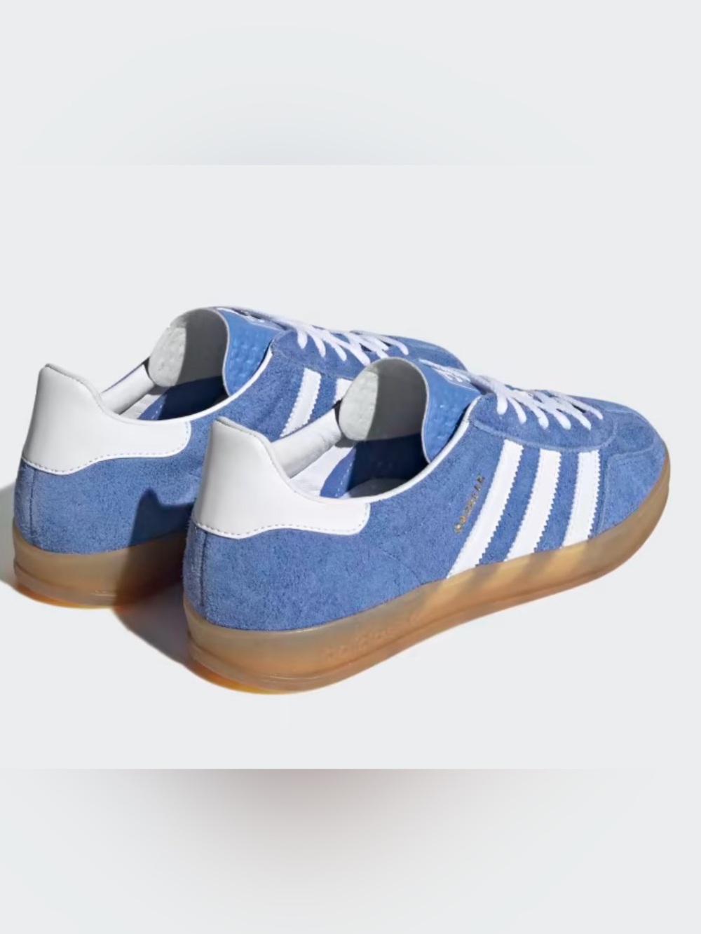 EUC Adidas Gazelle Indoor Shoes in Blue/Cloud/Gold size US 7 - Picture 5 of 5